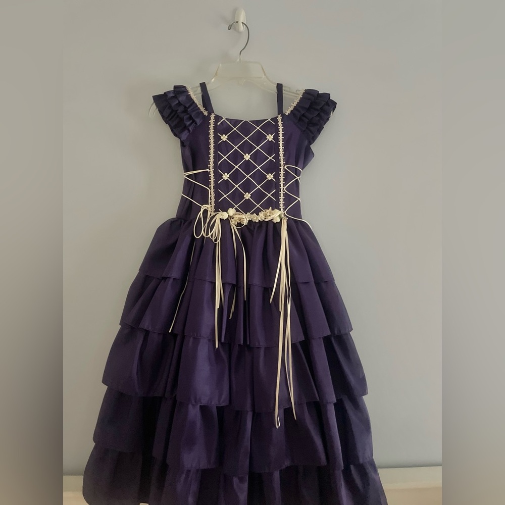 Vintage Charles Dickens Fair Deep Plum Adorned Dress